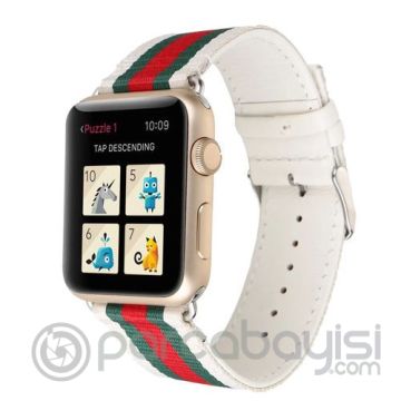 Ally Apple Watch 7-8 45mm 6-5-4 44mm Kayış Kordon Canvas Dokuma 3 Renk 3-2-1 42mm