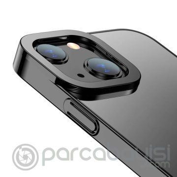 Baseus Glitter iPhone 13 6.1inç Kılıf Renkli Kenar Şeffaf Silikon