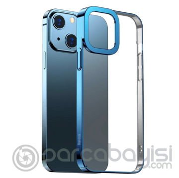Baseus Glitter iPhone 13 6.1inç Kılıf Renkli Kenar Şeffaf Silikon