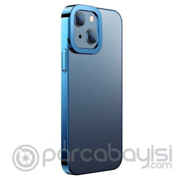 Baseus Glitter iPhone 13 6.1inç Kılıf Renkli Kenar Şeffaf Silikon