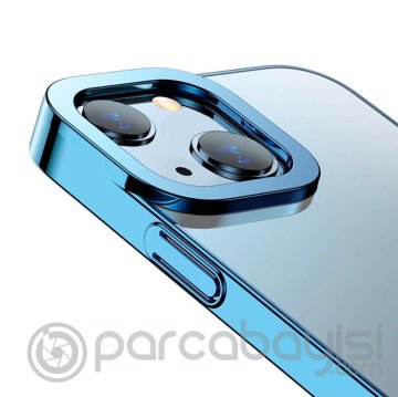 Baseus Glitter iPhone 13 6.1inç Kılıf Renkli Kenar Şeffaf Silikon