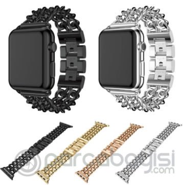 Ally Apple Watch 7-8 45mm 6-5-4 44mm Kayış Kovboy Zincir Kordon Kayış 3-2-1 42mm