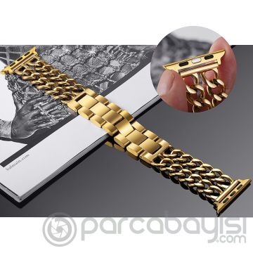 Ally Apple Watch 7-8 45mm 6-5-4 44mm Kayış Kovboy Zincir Kordon Kayış 3-2-1 42mm