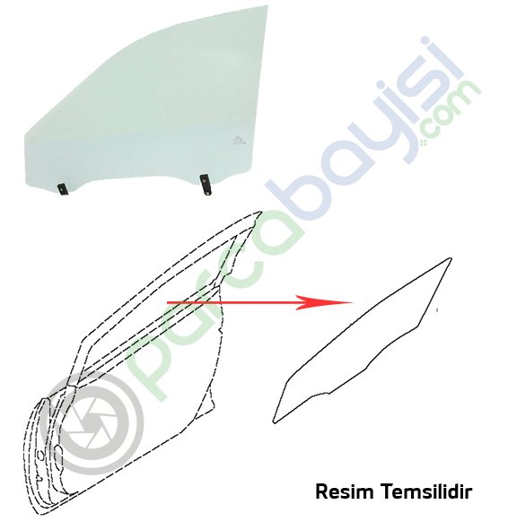 Kia Cerato Ön Kapı Camı Sol Orjinal | 824102F211