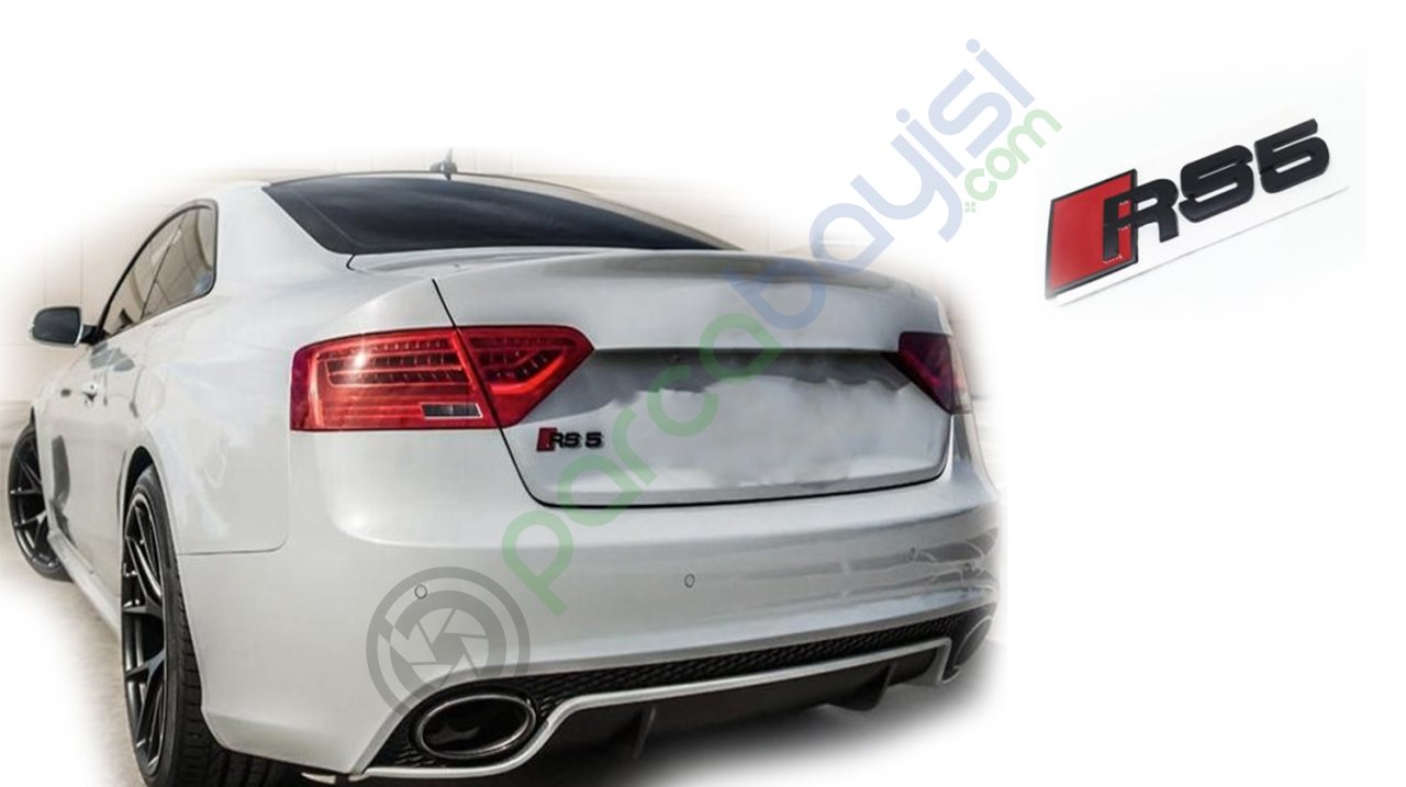 Rs5 Metal 3D Logo Amblem Sticker Siyah