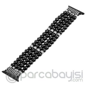 Ally Apple Watch 7-8 45mm 6-5-4 44mm Full Boncuk Taşlı Kordon Kayış 3-2-1 42mm
