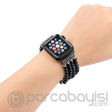 Ally Apple Watch 7-8 45mm 6-5-4 44mm Full Boncuk Taşlı Kordon Kayış 3-2-1 42mm