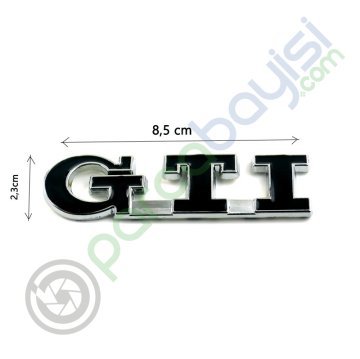 Gti Ön Panjur Metal 3D Logo Amblem Sticker Siyah