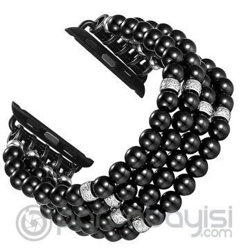 Ally Apple Watch 7-8 45mm 6-5-4 44mm Full Boncuk Taşlı Kordon Kayış 3-2-1 42mm