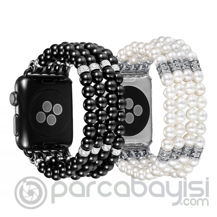 Ally Apple Watch 7-8 41mm 6-5-4 40mm Boncuk Taşlı Kordon Kayış 3-2-1 38mm
