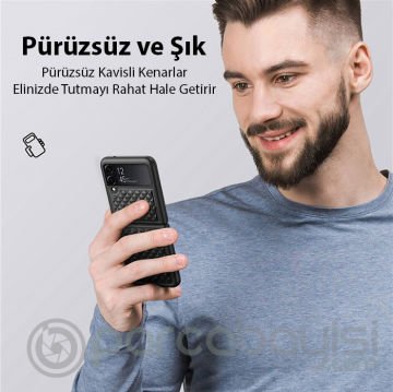 Dux Ducis Venice Series Samsung Galaxy Z Flip4 5G için Premium Deri Kılıf