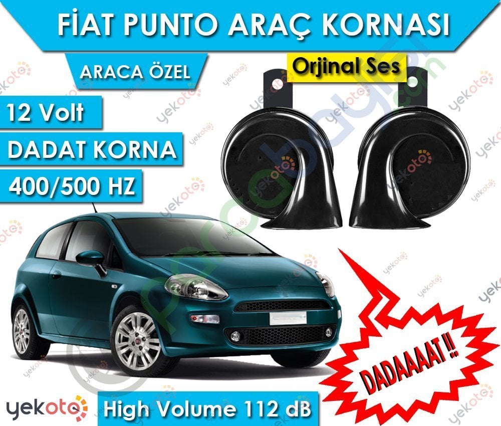 Fiat Punto Araç Kornası 12V Dadat Korna 400/500 Hz 112 Db High Volume 2 Adet