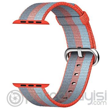 Ally Apple Watch 7-8 45mm 6-5-4 44mm Kayış Kordon Çizgili Nylon Premium 3-2-1 42mm