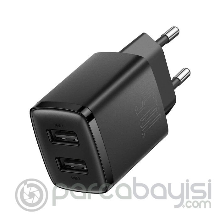 Baseus Compact Dual USB Çıkışlı 10.5W Hızlı Şarj Cihazı