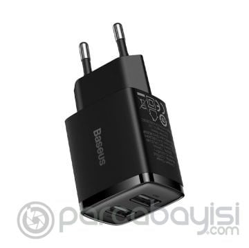 Baseus Compact Dual USB Çıkışlı 10.5W Hızlı Şarj Cihazı
