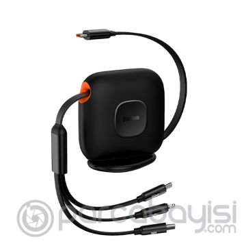 Baseus Traction Series 100W 3in1 Type-C to Type-C + Lightning+ Micro Ultra Hızlı Şarj Kablosu 1.7mt