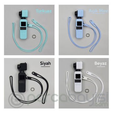 Ally Dji Osmo Pocket Koruyucu Silikon Kılıf+El Ve Boyun Strap Askısı