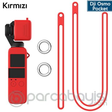 Ally Dji Osmo Pocket Koruyucu Silikon Kılıf+El Ve Boyun Strap Askısı