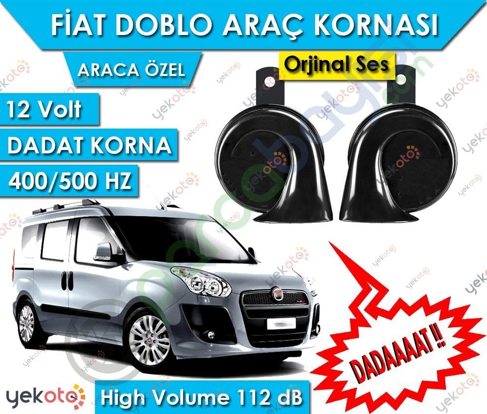 Fiat Doblo Araç Kornası 12V Dadat Korna 400/500 Hz 112 Db High Volume 2 Adet