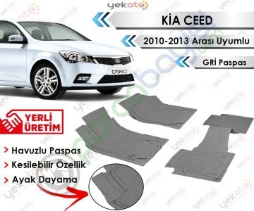 Kia Ceed 2010-2013 Arası Uyumlu Havuzlu Kesilebilir Gri Paspas