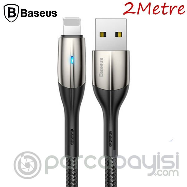 Baseus Horizontal İPhone 14-13-12 11,  2 Metre Uzun Şarj Usb Kablosu