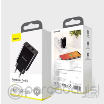 BASEUS Speed Mini Dual USB Çıkışlı 10.5W Hızlı Şarj Cihazı