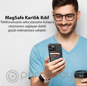 Dux Ducis İPhone 15-14-13-12ler için PU Deri Cüzdan Magsafe Kartlık Cüzdan Kılıf