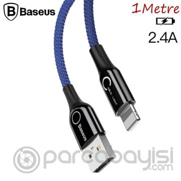 Baseus C Shaped Light Akıllı Şarj Kontrol Çipli Lightning Kablosu İP XS,XR