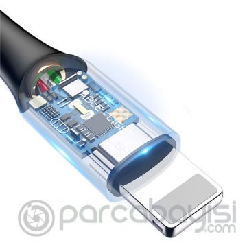 Baseus C Shaped Light Akıllı Şarj Kontrol Çipli Lightning Kablosu İP XS,XR