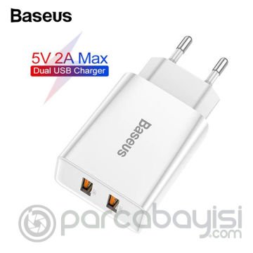 BASEUS Speed Mini Dual USB Çıkışlı 10.5W Hızlı Şarj Cihazı