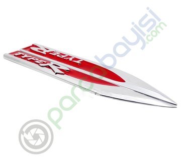 Type R 3D Logo Metal Sticker Kırmızı 2'Li Set