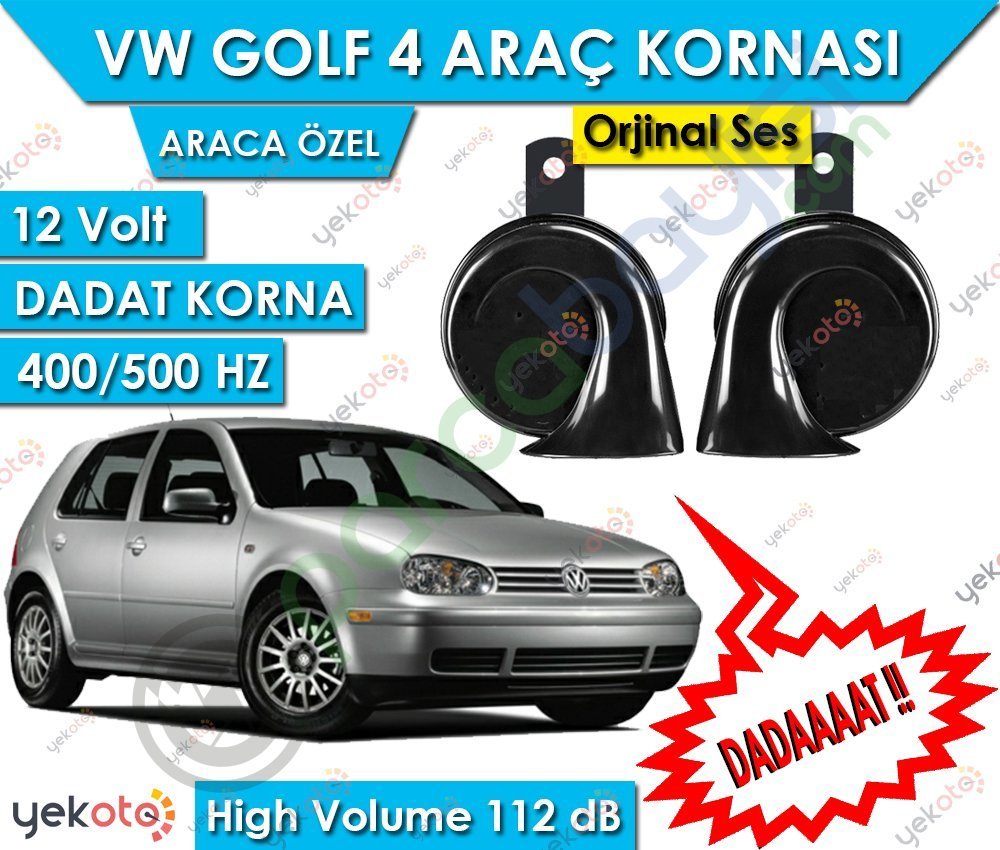Vw Golf 4 Araç Kornası 12V Dadat Korna 400/500 Hz 112 Db High Volume 2 Adet