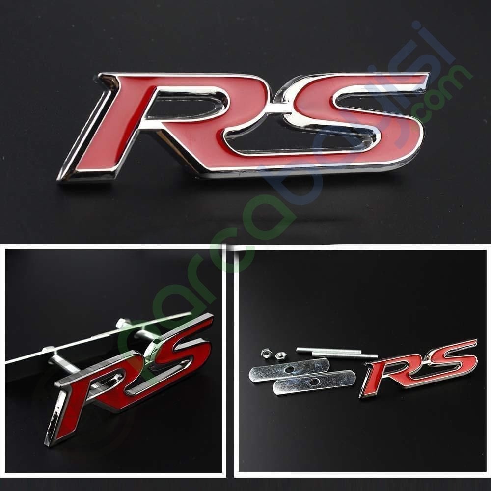 Rs Ön Panjur 3D Logo Metal Sticker Kırmızı
