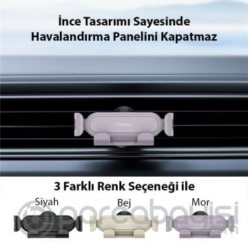 Baseus Stable Gravitational Air Went Oto-Araç İçi Telefon Tutucu