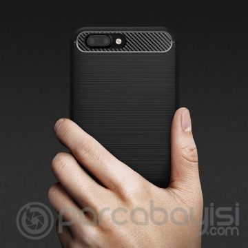 Oppo R11 Plus  Dark Ultra Koruma Karbon Fiber Doku Silikon Kılıf