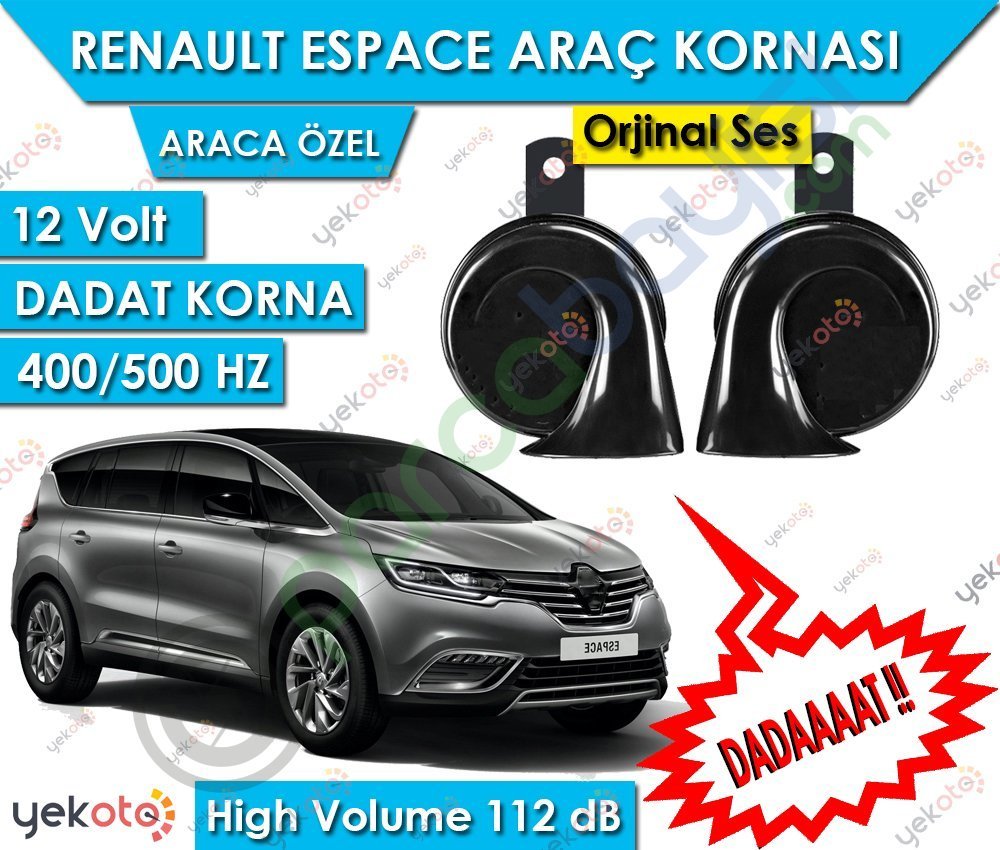 Renault Espace Araç Kornası 12V Dadat Korna 400/500 Hz 112 Db High Volume 2 Adet