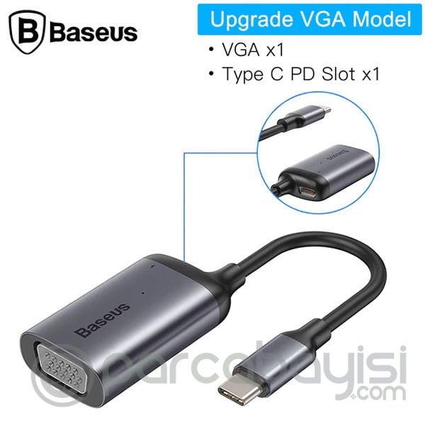 Baseus Enjoyment Series Type-C to VGA HUB Çevirici Adaptör