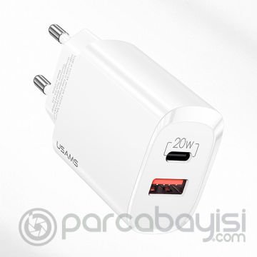 USAMS iPhone 20W QC3.0 + PD3.0  Hızlı Şarj Başlık US-CC121 T35