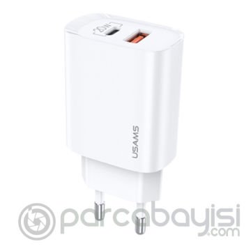 USAMS iPhone 20W QC3.0 + PD3.0  Hızlı Şarj Başlık US-CC121 T35