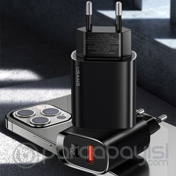 USAMS iPhone 20W QC3.0 + PD3.0  Hızlı Şarj Başlık US-CC121 T35