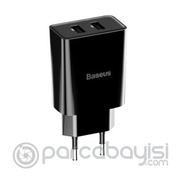 BASEUS Speed Mini Dual USB Çıkışlı 10.5W Hızlı Şarj Cihazı+İPhone Şarj Kablosu