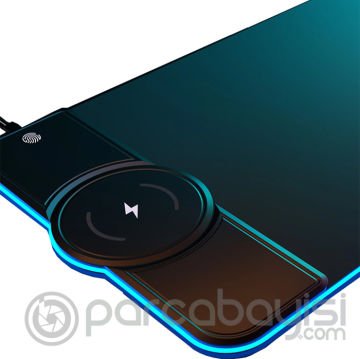 Ally 15W Hızlı Kablosuz Şarjlı RGB Işıklı Mouse Pad