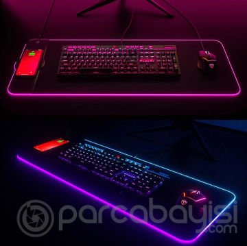 Ally 15W Hızlı Kablosuz Şarjlı RGB Işıklı Mouse Pad