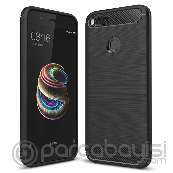 Xiaomi Mi 5x Dark Ultra Koruma Karbon Fiber Doku Silikon Kılıf