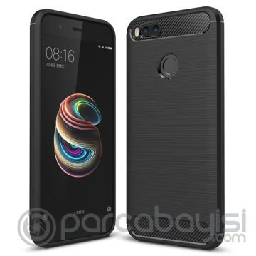 Xiaomi Mi 5x Dark Ultra Koruma Karbon Fiber Doku Silikon Kılıf