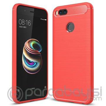 Xiaomi Mi 5x Dark Ultra Koruma Karbon Fiber Doku Silikon Kılıf