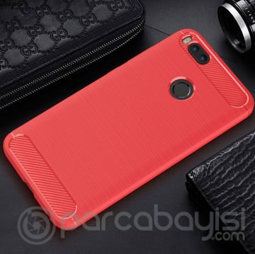 Xiaomi Mi 5x Dark Ultra Koruma Karbon Fiber Doku Silikon Kılıf