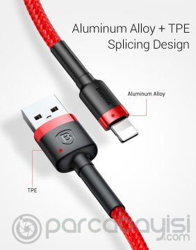 Baseus Cafule 3Metre İPhone Halat Usb Şarj Kablosu
