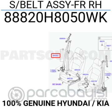 Ön Emniyet Kemeri Sağ Orjinal | 88820H8050Wk
