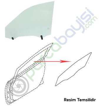 Kia Rio Stonic Ön Kapı Camı Sol Orjinal | 82410H8050